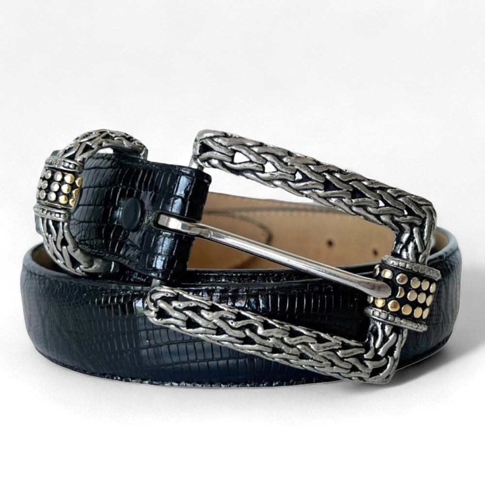 Vincenza Lizard Leather Belt | 23.5”-33.5” waist